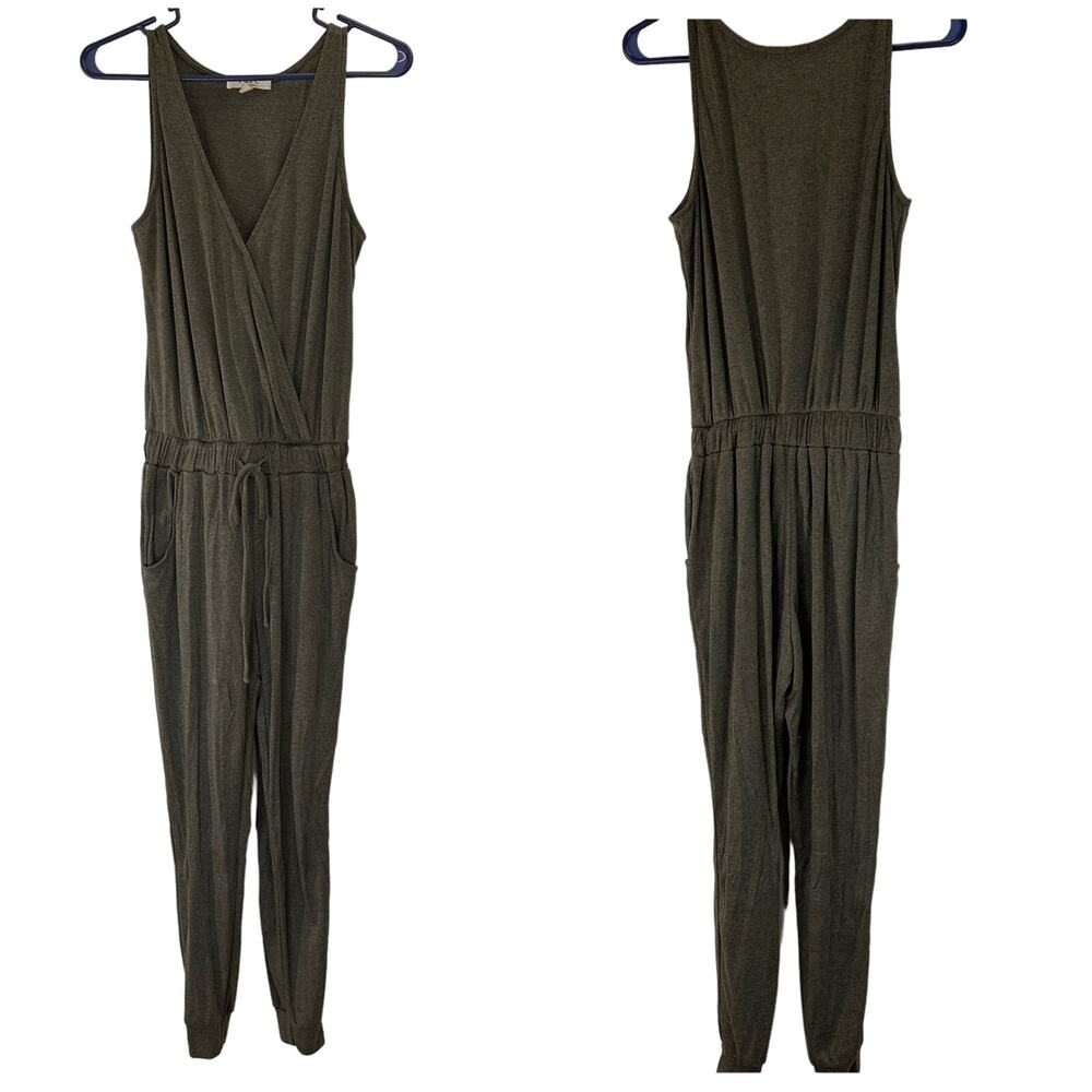 LBLC The Label Samantha Knit Ribbed Romper Jumpsuit Joggers Size XS